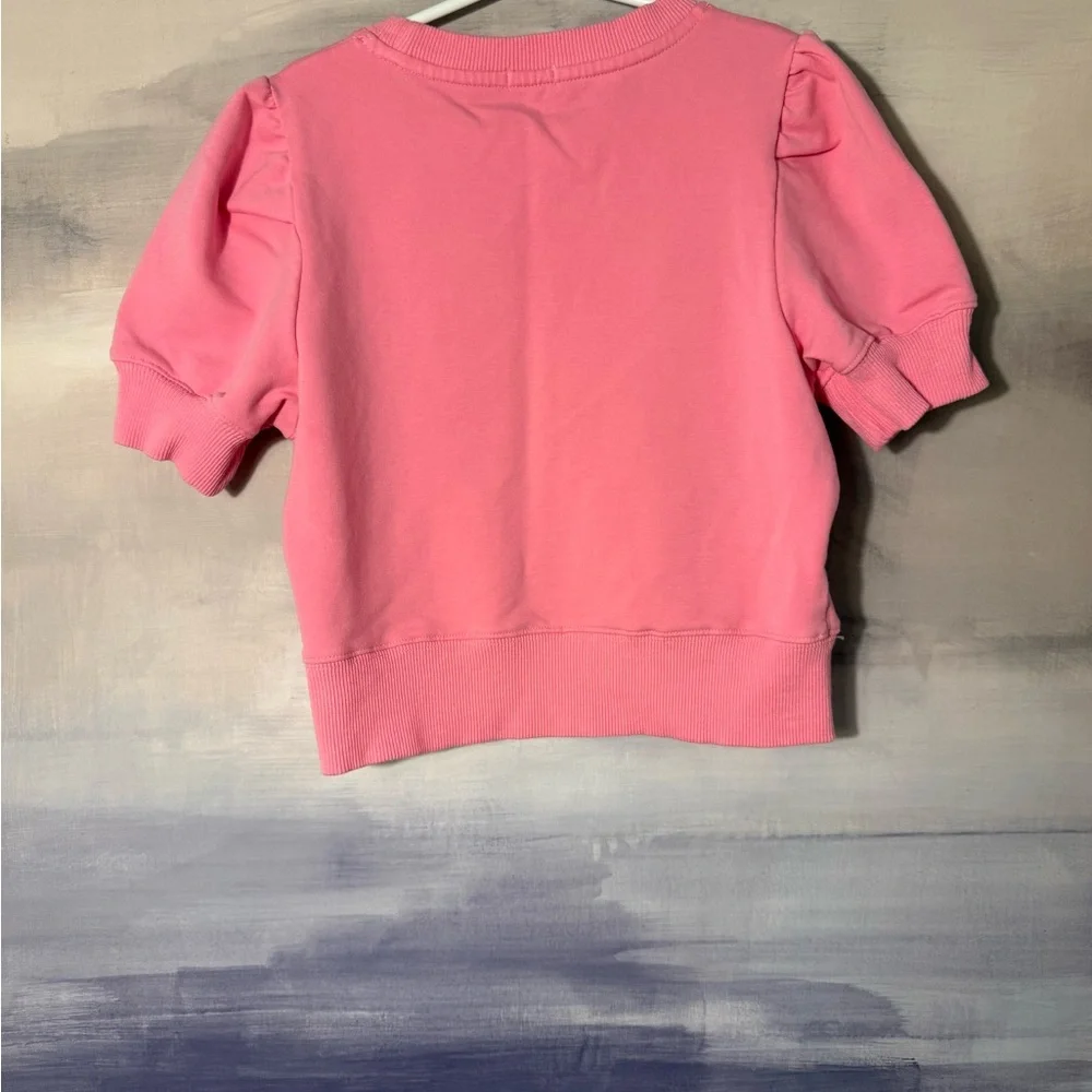 Girls Pink Puff Short Sleeve‎ Sweatshirt Top